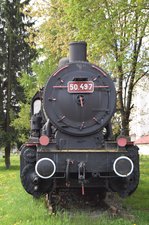 Dampflok 50.1497 ist ausgestellt in Bahnhof Predeal. Foto vom 14.05.2016.