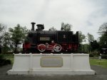 Museum der ehem. Lokomotivenfabrik Resita am 03.05.2013. Erste in Rumnnien gebaute Lokomotive, namens  Resicza . Baujahr 1872.