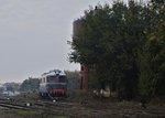 Diesellok 92-53-0-60-0877-0 vor dem Bahnbetriebswerk Giurgiu am 15.10.2016