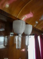 Beleuchtung im Salonwagen der k�niglichen Garnitur.Die Inneneinrichtung ist original aus dem Jahre 1928.