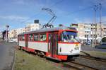 Rumänien / Straßenbahn (Tram) Arad: Tatra T4D - Wagen 1179 (ehemals Halle/Saale) der Compania de Transport Public SA Arad (CTP Arad SA), aufgenommen im März 2017 im Stadtgebiet von Arad.