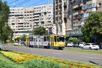 Triebwagen 093 hat soeben den Piata Mihai Viteazul �berquert und f�hrt nun auf der Strada Gheorghe Doja in Richtung Ploiesti Sud.

Ploiesti 29.07.2026