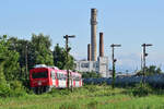 Nachschuss auf 783 230-9 als R 10243 Ploiesti Sud - Maneciu bei der Ausfahrt in Blejoi in Richtung Maneciu.
