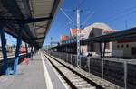 Bahnhof Bistrita mit frisch renoviertem Empfamgsgebäude am 14.09.2017.