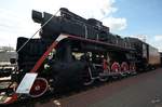 Die Dampflokomotive Л-2342 im Eisenbahnmuseum am Rigaer Bahnhof von Moskau (Mai 2016)