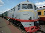 Die Diesellokomotive ТЭ2-125 im Eisenbahnmuseum von Moskau Anfang Mai 2016