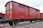 Gedeckter Güterwagen im Russischen Eisenbahnmuseum in St.