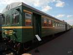 Der Personenwagen Ср³-615 im Eisenbahnmuseum von Moskau Anfang Mai 2016