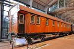 R.Tsch.207, Personenwagen IIter Klasse der Rjasan-Ural-Eisenbahn, gebaut 1899, im Russischen Eisenbahnmuseum in St. Petersburg, 4.11.2017