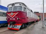 Triebzug ДР1-032 auf dem Freigelände des Russischen Eisenbahnmuseums in St.