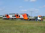 Ein Russischer Desiro RUS wurde,am 04.September 2012,nach Mukran gebracht und spter auf das Fhrschiff verladen.