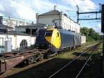 Gterzug Richtung Malm im Bahnhof Lund, gezogen von 3112 der DSB