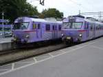 Um 16.35 Uhr stehen am 11.07.2007 gleich zwei Elektrotriebwagen der BR X11 im Bahnhof Ystad.