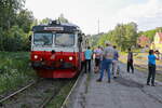  Zwischenstop am 28. Juni 2022 in der Station Vilhelmina des Dieseltriebzug 1356.