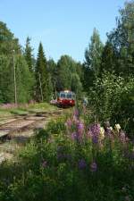 Ersatzzug SJ Y1 1343 der Inlandsbanan. Dieser Zug war notwendig, da der planmsige Triebwagen wegen Motorschaden in sarna liegen geblieben war. sarna 29.7.2008.