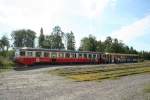 Y1 1343 und Y1 1268 am 29.7.2008 in sarna. Mittlerweile ist der Ersatzzug aus stersund gekommen und es kann nach lngerem Frhstcksaufenthalt wieder weiter gehen.