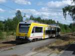 Um 14.15 Uhr verlsst der Regionaltriebwagen am 15.07.2007 den Bahnhof Mariannelund und fhrt weiter in Richtung Zielbahnhof Hulsfred station, den er nach zwei Zwischenstopps in Lnneberga und