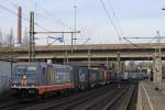 Hectorrail 241.006  Clarissian  am 17.1.14 mit einem Containerzug in Hamburg-Harburg.