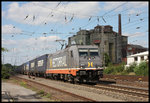 241.010 von Hectorrail kam am 30.08.2016 wegen Bauarbeiten im Raum Osnabrück als Umleiter mit ihrem Container Zug um 15.08 Uhr in Richtung Ruhrgebiet fahrend durch den Bahnhof Verden an der