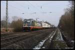 Hectorrail Lok 241012 war am 12.2.2017 um 13.03 Uhr mit einem Zug auf der Rollbahn in Lengerich Schollbruch in Richtung Münster unterwegs.
