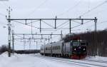 1395 mit dem IC 96 (Luleaa Central-Narvik) bei Stordalen 17.3.15
