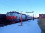 SSRT Rc6 1334 mit Regionalzug Narvik - Lulea am 10.10.2006 in Bjrnfjell
