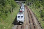 Am 06.07.2017 nähert sich eine X2000 Garnitur als HST529 dem Bahnhof Örestad. Dieser wird ohne Halt durchfahren, bevor die Fahrt aus Stockholm im Hauptbahnhof von Kopenhagen endet.