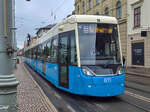 Stra�enbahn G�teborg Zug 611 auf der Linie 11 nach Saltholmen nahe Brunnsparken, 02.10.2026.