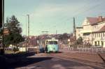 Göteborg Göteborg Spårväger (GS) SL 9 (Hägglunds-M29 32) Långedrag am 26. Februar 1975.