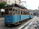 Straenbahn mit Beiwagen der Linie 7 in Norrmalmstorg.