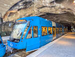 Stra�enbahn Stockholm Zug 406A auf der Linie 30 nach Sickla in Arstadal, 10.05.2026.