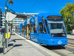 Stra�enbahn Stockholm Zug 431A auf der Linie 30 nach Sickla in Liljeholmen, 10.05.2026.