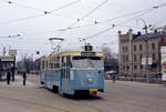 Göteborg Göteborgs Spårväger SL 1 (Tw Hägglund M29 827) Drottningtorget am 9. Mai 1971. - Scan eines Farbnegativs. Film: Kodak Kodacolor X. Kamera: Minolta SRT-101.