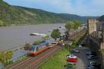 Etwa ein halbes Dutzend Fotografen erwartete am 2.6.2013 in Oberwesel den umgeleiteten Hector, der dann auch am Abend kam