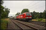 Snälltåget 193 965-1 mit dem D300 Chemnitz - Malmö (Snälltåget) am 03.08.2025 auf der KBS 510 Sachsen-Magistrale (Dresden - Chemnitz - Zwickau - Werdau) in Niederwiesa.