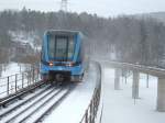 Triebzug 2186 fhrt am 18.01.2006 die Linie rot von Stockholm C nach Norsborg.