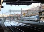Pendeltag X60 fhrt am 15.01.2006 in den Bahnhof Stockholm C ein.