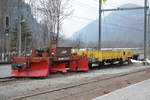 Schneepflug Xk9146 im Bahnhof von Rueun am 25.03.2019