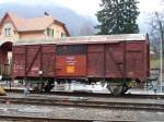SBB - Baudiesntwagen/magazinwagen X 40 85 95 44 125-9 Abgestellt in Reuchenette-Pery am 16.12.2007