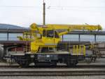 SBB - Selbstfahrendr Baudienstkran XTms 40 85 95 80 050-4 abgestellt im SBB Gterbahnhof von Biel / Bienne am 13.01.2008