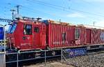 CJ Bf Glovelier__Lösch- und Rettungszug der SBB bei der Durchfahrt im Bf Glovelier.