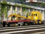 Dieser Kranwagen war am 27.07.2008 im Bahnhof Spiez abgestellt.