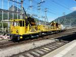 SBB - Baudienst unterwegs mit XTmass 99 85 92 36 087-4 im Bahnhofsareal in Brig am 02.09.2013