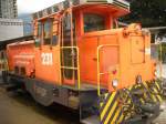 Rangierlok auf dem Bahnhof Pontresina (Abstellgleis).