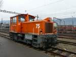 Furrer & Frei / Fahrleitungsbau - Diesellok Tm 2/2 75 zu Besuch bei der RBS im Bahnhof Solothurn am 06.12.2009