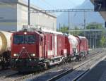 SBB - Neuer Lsch und Rettungszug  XTmas 80 85 988 2 925-3 im Bahnhof von Visp am 20.09.2007