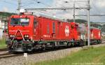 Der SBB Lschzug XTmas 85 9177 008-1 fhrt mit Volldampf von Wauwil Richtung Nebikon am 20.05.2011.