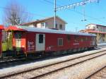 SBB - Lsch und Rettungszug von Biel mit dem Dienstwagen Xas 80 85 98 24 102-0 in Kerzers am 28.03.2012