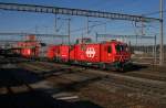 Löschzug X Tmas 98859177002-4 beim Bahnhof Muttenz. Die Aufnahme stammt vom 31.12.2013.