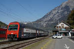 SBB: S 25 Zürich HB - Linthal mit einer nicht erkennbaren Re 450 beim Zwischenhalt in Schwanden am 12.